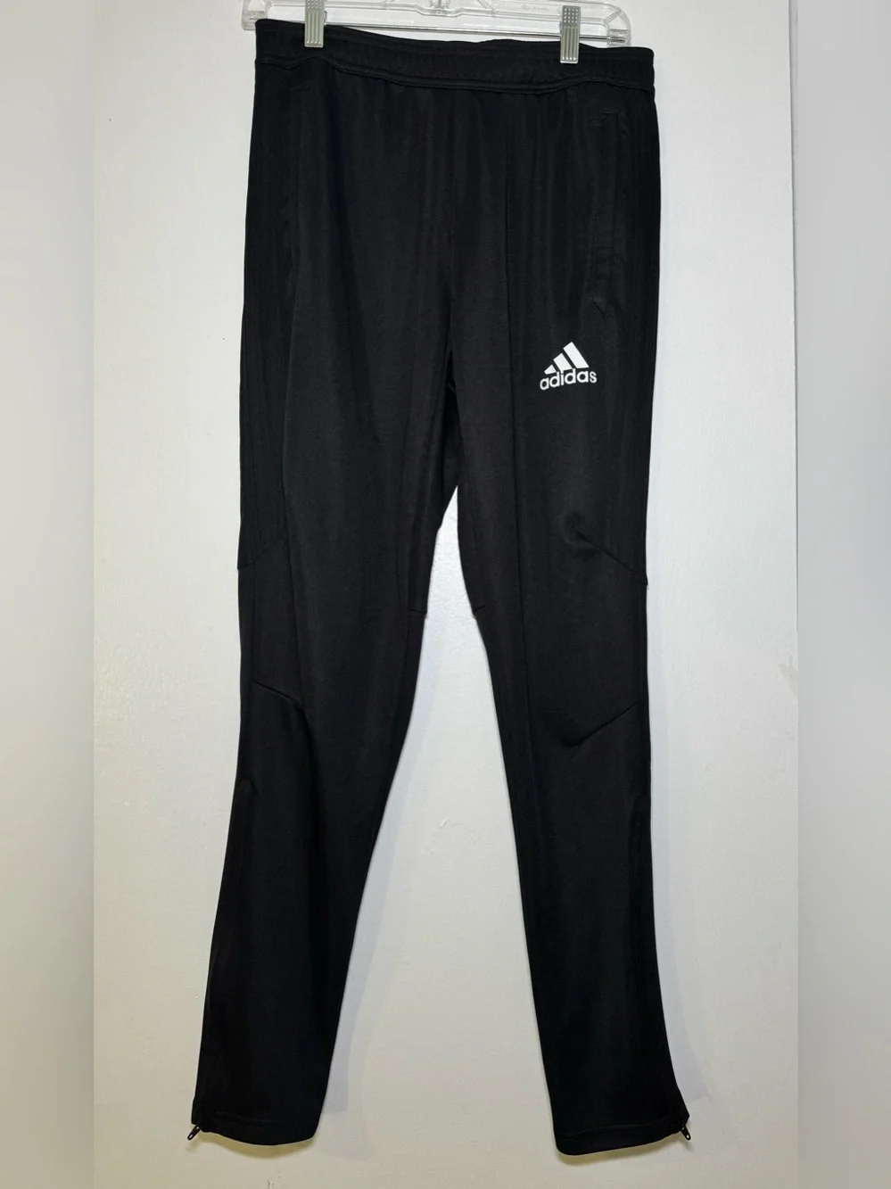 Adidas Mens Climacool Soccer Training Track Pants Size Medium Black Ankle Zip